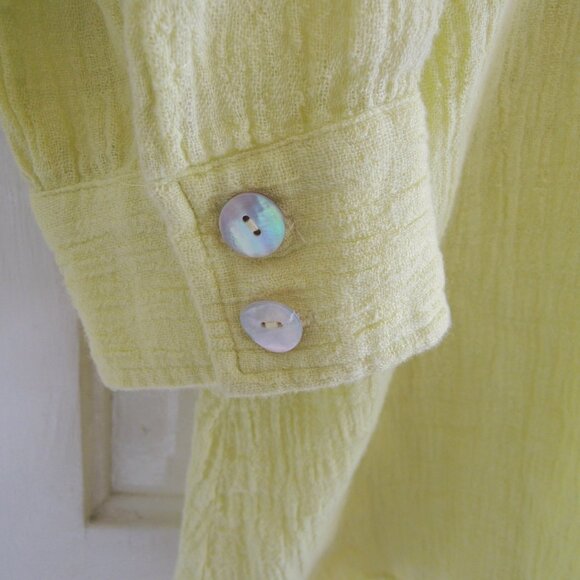 Soft Surroundings Chartreuse Linen Blend Gauze Top S *Runs L* - Picture 4 of 8